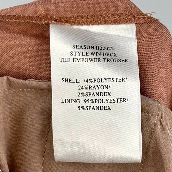 Wildfang The Empower Trouser Pants Women’s Rose Brown Slim Straight - Picture 6 of 12